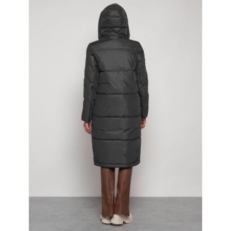 Coat insulated winter female, size 48, dark gray color-6