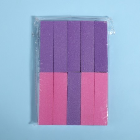 Batf sandpaper for nails, four -sided, 9.3 × 2.5 × 2.5 cm, packing 10 pcs in a bag, color mix-8