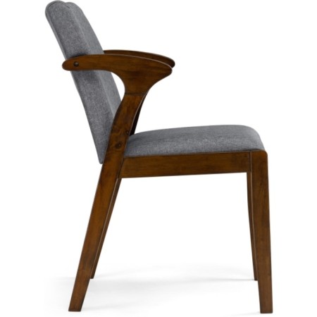 Wooden stool Artis array of gvee/fabric, Cappuccino/gray 49x58x84 cm-2