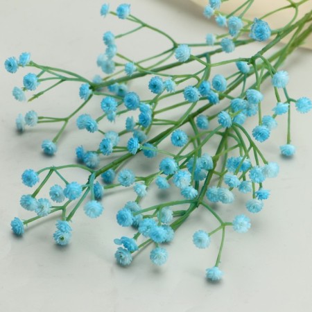 Artificial flowers "cotton gypsophila" 60 cm, turquoise-1