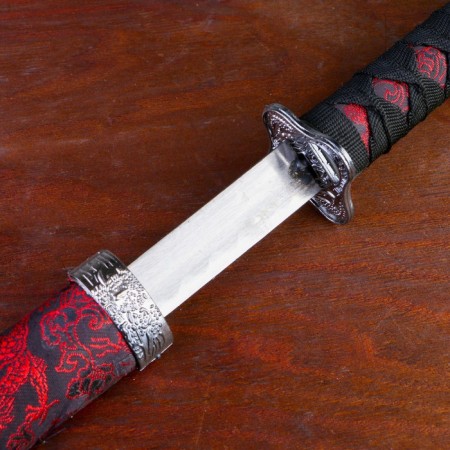 Suv. Product Katana 3V1 on a stand, scabbard fabric, red dragons on black 47/70/89cm-2