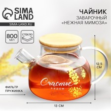 Чайник «Счастье рядом. Нежная мимоза», 800 мл