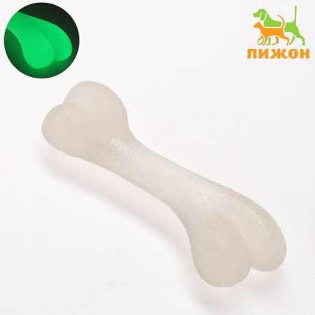 Игрушка для собак "Косточка", светящаяся в темноте, 11 см-1