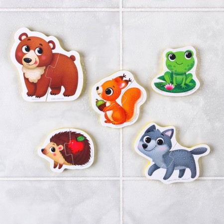 Soft puzzle for babies "Forest animals", 5 puzzles, crumb I-5