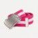 Children's belt, width 3 cm, buckle clamp, fuchsia color/white