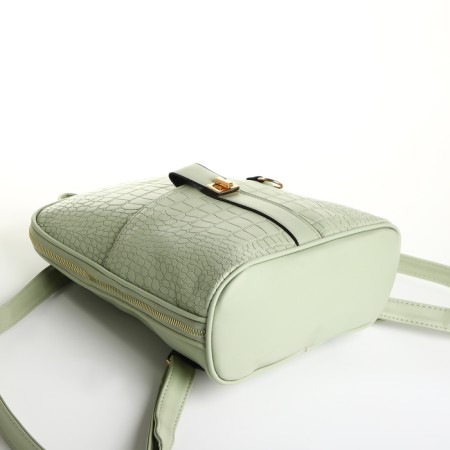 City backpack on a zipper, green color-2