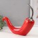 Souvenir ceramics "pepper" red with silver 5.5x26.5x20 cm