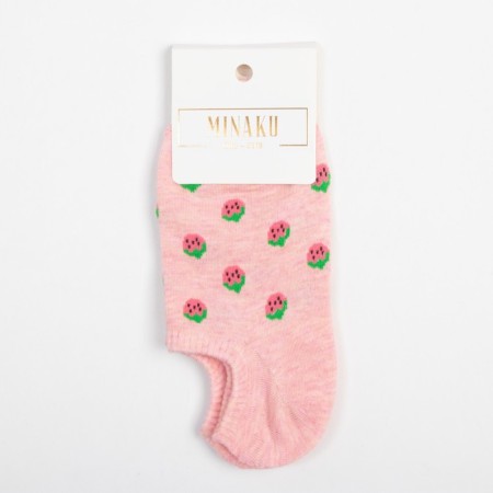 Women's socks minku "strawberries", pink color, size 36-39 (23-25 ​​cm)-2