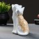 Figure "Cat and Cat" White with gold, 14x13cm