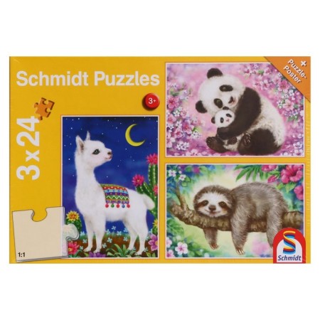 Puzzle "Lama, Panda, Ladvets", 3 × 24 Elements-1