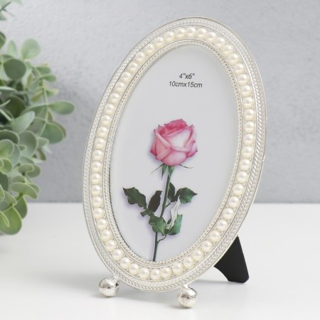 Photo frame metal 10x15 cm "admiration" white 13x19 cm-1