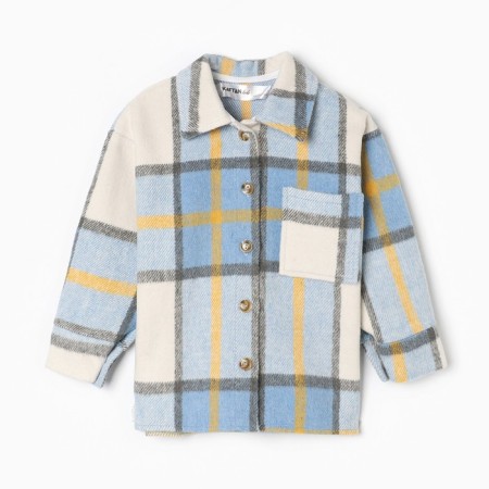 Children's shirt kaftan insulated, size 34 (122-128 cm), blue-5