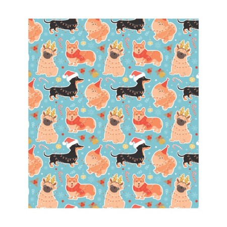 A set of napkins for setting the Dog Party table, rectangular, size 32x46 cm, 4 pcs-1