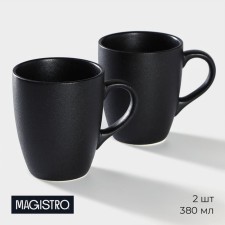 Porcelain mug Magistro Carbon, 380 ml, black color