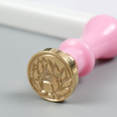 Printing for wax with a plastic handle "Lotus" 2.5x2.5 cm-3