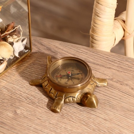 Compass "Turtle" Brass 10x10x3.5 cm-3