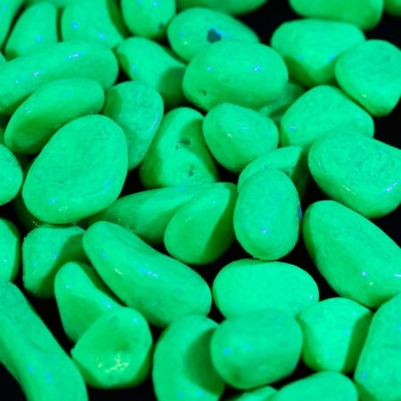 Decorative, fluorescent, green pebbles, 800 g, FR 8-12 mm-3
