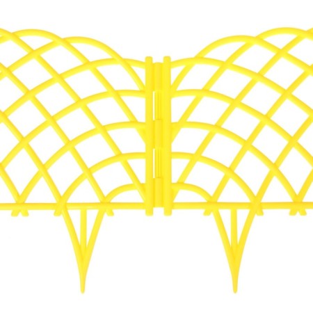 Decorative fence, 34 × 270 cm, 6 sections, plastic, yellow, “diadem”-8