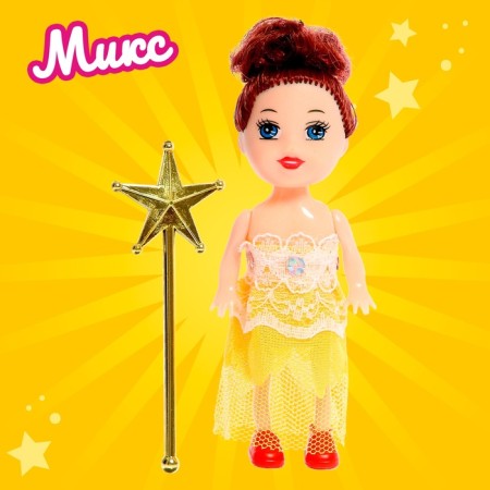Baby doll "Sorceress", with a magic wand, mix-5