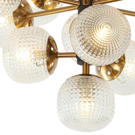 Ceiling chandelier Atomic 16xg9 LED 5W, size 58.5x58.5x41 cm, black color, bronze-2