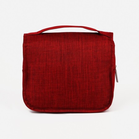 Velcro cosmetic bag, with hook, burgundy color-1