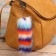 Fluffy on the ring "striped bright tail" 17x6.5x6.5 cm mix