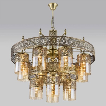 Suspended chandelier Citilux "emir" CL467193, 9x75W, E27, brown color-10