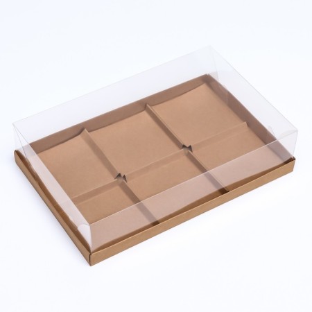 Box for mousse cakes 6 pieces, 26x17x6 craft-1
