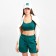 Top female shortened Mist Old School size 48, green color