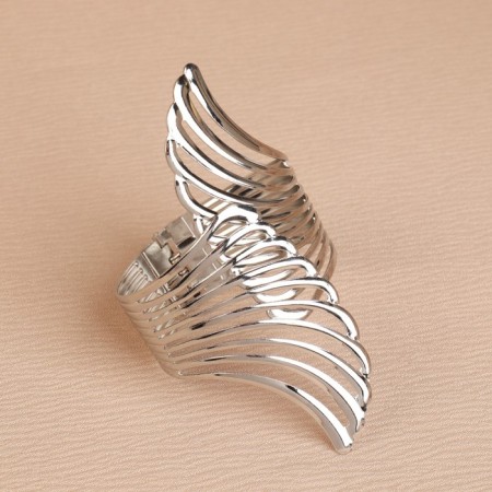 Picking for curtains "Wings", d = 6 × 10 cm, silver color-1