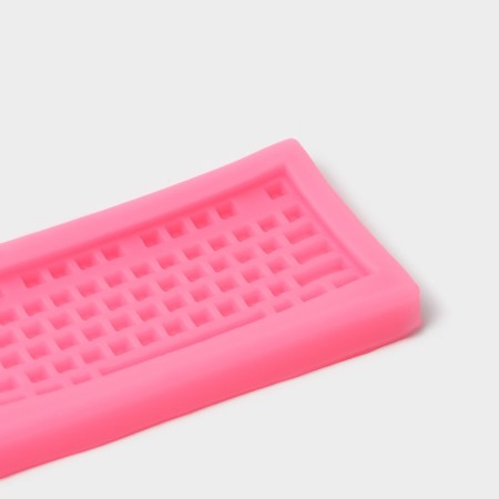 Mold Dolyana "Keyboard", silicone, 14.5 × 4.5 × 1 cm, pink color-2