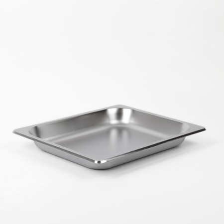 Gastrootiness 1/2 of stainless steel, 40 mm, 32.5 × 26.5 × 4 cm, thickness 0.8 mm