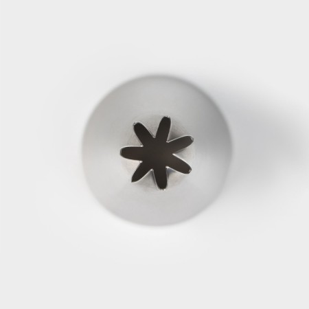 Konfinett confectionery nozzle "Closed star", D = 3 cm, output 1.3 cm, stainless steel-1