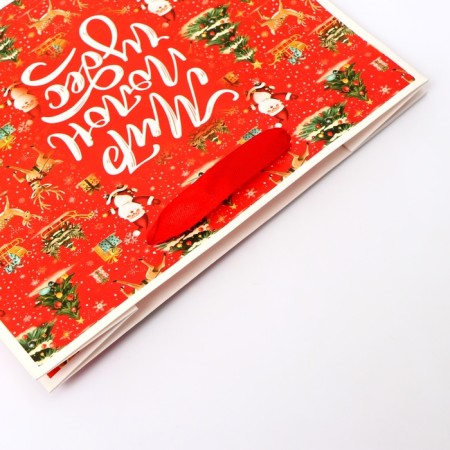 New Year. New Year's Paper Gift package, "world is full of miracles", 24 x 20 x 11 cm.-2
