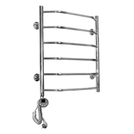 Domoterm electric heated towel rail "Laura", 500 x 600 mm, 6 crossbars, left, chrome-1