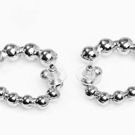 Earrings Metal "Heart" reunion, color silver-1