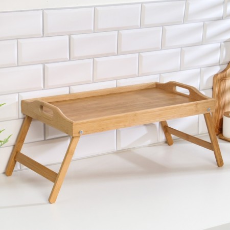 Table - breakfast tray with handles, folding, bamboo-6