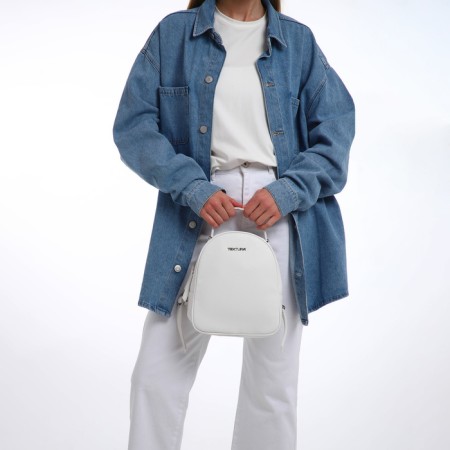 Women's backpack city, Textura, white color-8