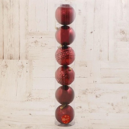 Set of balls plastic D-10 cm, 6 pcs "Grace Assort" red-1