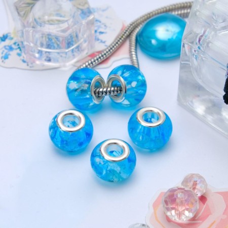 Busina "Ice" 1.4 × 1.1 cm, blue color in silver-2