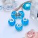 Busina "Ice" 1.4 × 1.1 cm, blue color in silver