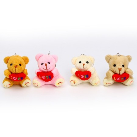Soft toy - keychain "Bear with heart", Mix color-3