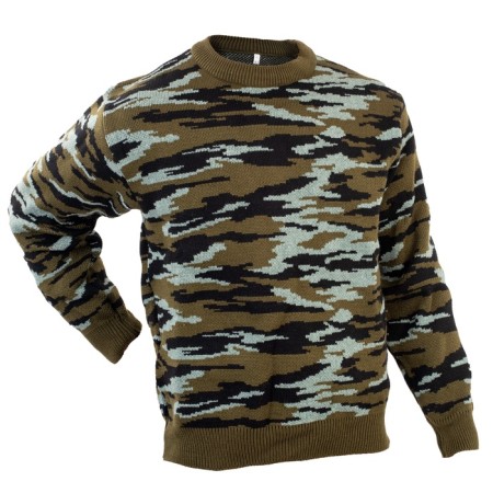 Knitted sweater 7.62, size 54, green color, camouflage