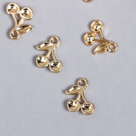 Decor for creativity Metal "Two cherries" gold 1.3x1.2 cm-1