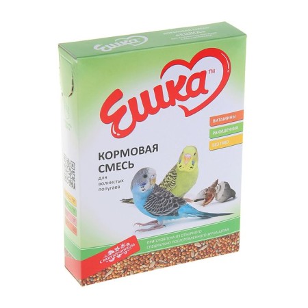 Feed "Eshka" for wavy parrots, with shells, 500 g