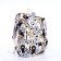 School backpack from textiles on a zipper, 3 pockets, pencil case, colorful/gray color