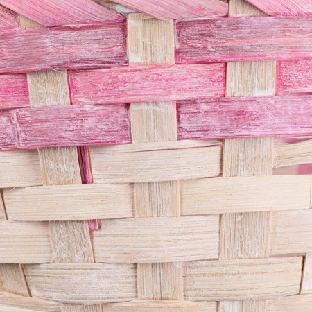 Wicker basket 19x9/34 cm, pink, bamboo-3