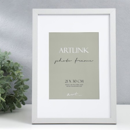 Photo frame MDF "Ellis" 21x30 cm, with a pass, silver-1