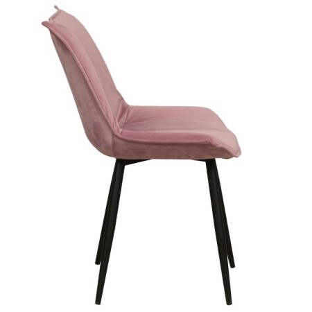 Stool "FLA", velor tenerife pink / black metal-2