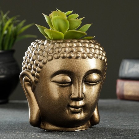Kashpo - organizer "Buddha" bronze, 11x11x11cm-1